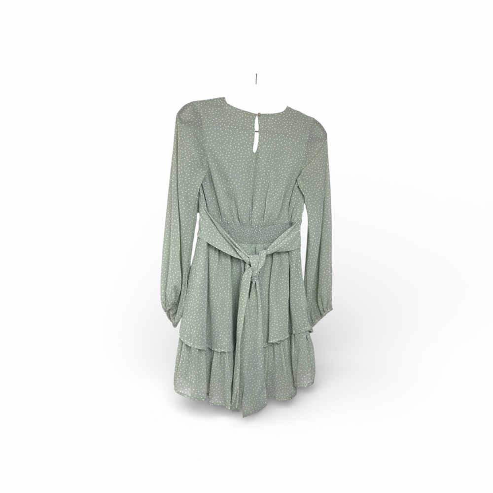 Japna Light Green Long Sleeve Dress - Picture 7 of 14